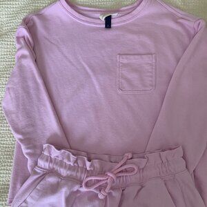 Universal Thread  French Terry Cloth Jogger Set Light Pink Medium